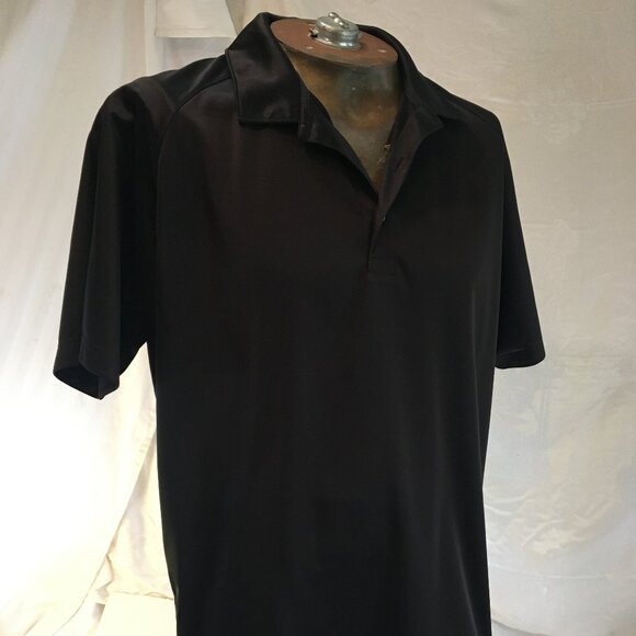 Puma Polo Shirt Mens Large Black Short Sleeve Golf Tennis Casual Dri Cell - Picture 2 of 12